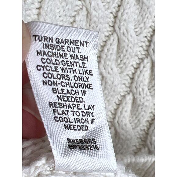 Rubbish Medium Ivory Cable Knit Sleeveless Dress Pockets Tank Style Tunic - Picture 6 of 7